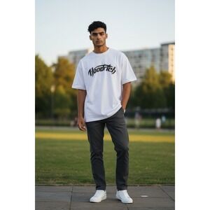 Hoodrich T Shirt Men's Small White Logo Streetwear From Nothing To Something Tee